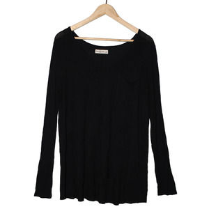 Women's Abercrombie & Fitch Black Pullover V-Neck Long Sleeve Tee Shirt Size M